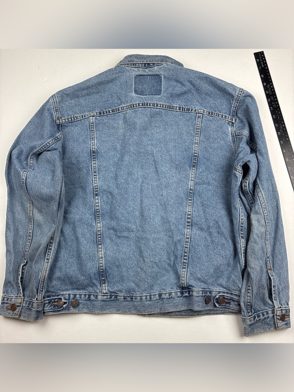 Levis Men Large Denim Jacket Denim Trucker Blue Relaxed Fit 70507-0389 Cotton - Picture 2 of 9